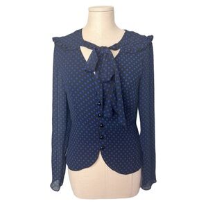 Alice Temperley for Target Ruffle Button-up with tie, size small